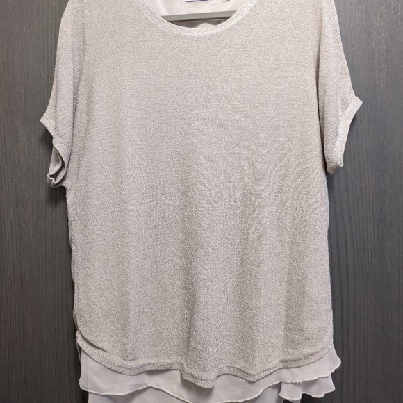 Halston Shimmer Layer Top - Picture 1 of 6